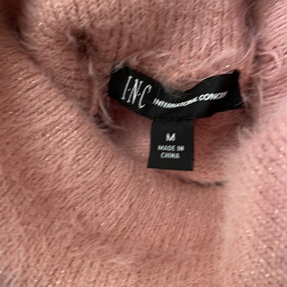 INC International Concepts Pink Blush Eyelash Turtleneck Sweater Sz M - Picture 6 of 7